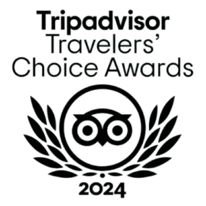 Tripadvisor Travelers Choice Award 2024 badge for Braw Scottish Tours, recognizing excellence in private tours of Scotland