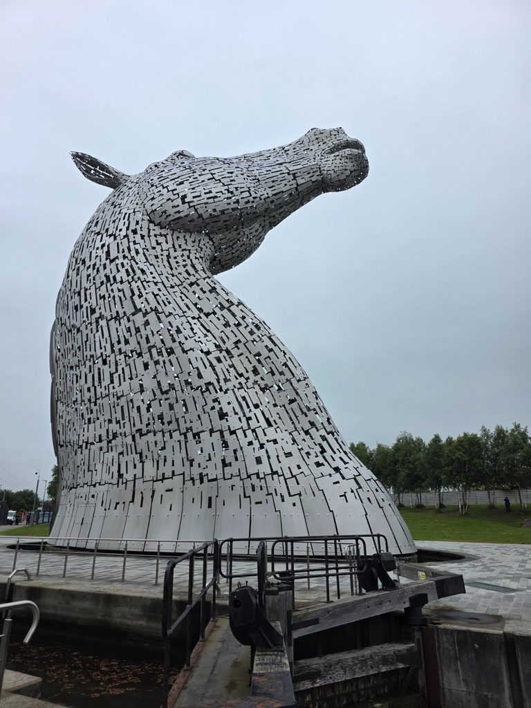 Close up of The Kelpies in Falkirk